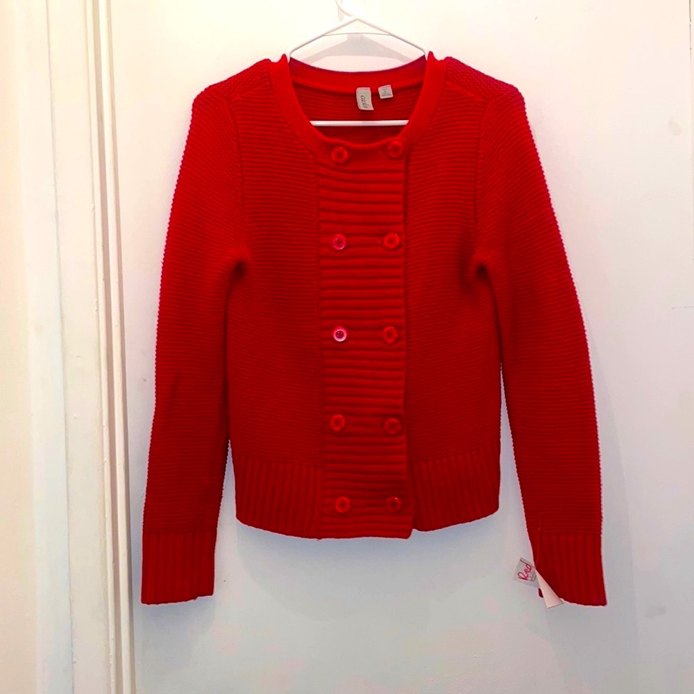 Major sale $15 was $20 Caslon red knit sweater double button academic si…